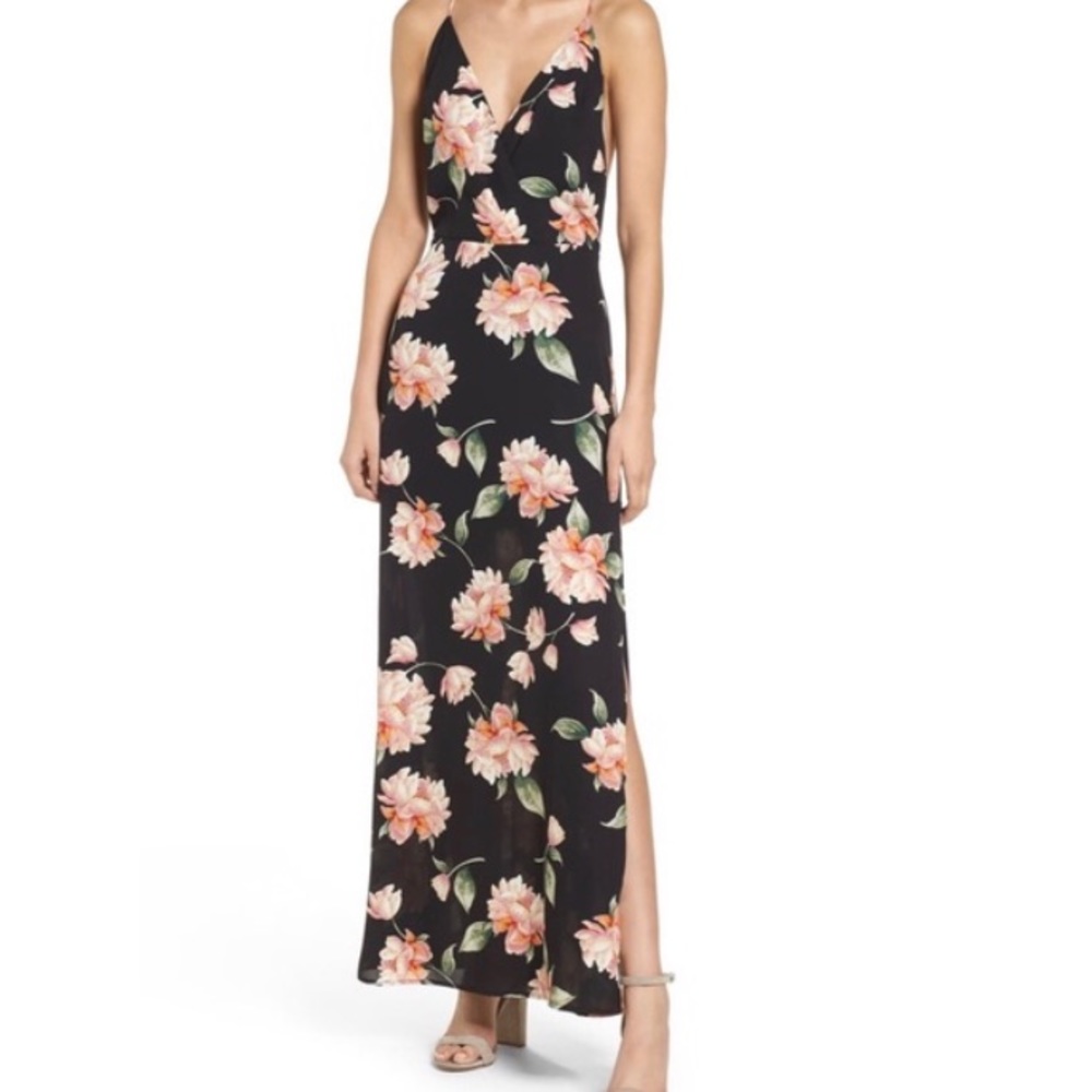 Black floral maxi dress